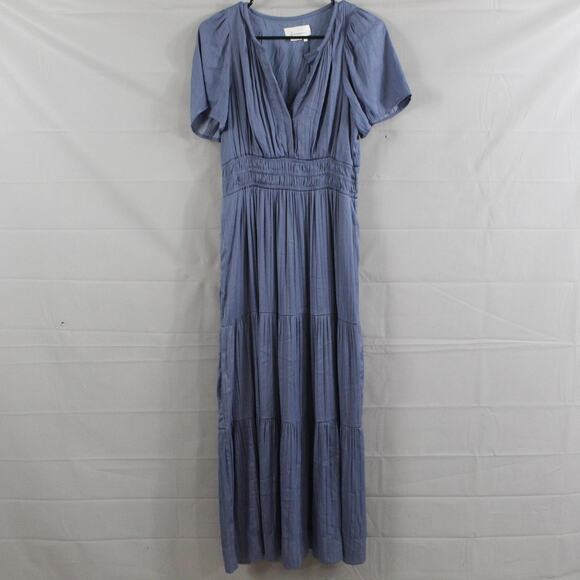 Anthropologie Dress Women Small The Somerset Maxi Blue Tiered Boho Romantic Flow - Picture 5 of 13